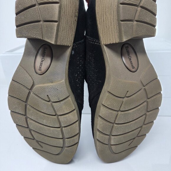 Earth Origins Boots Womens 7 Wide Oakland Amanda Ankle Black Suede Ruched - Picture 8 of 9